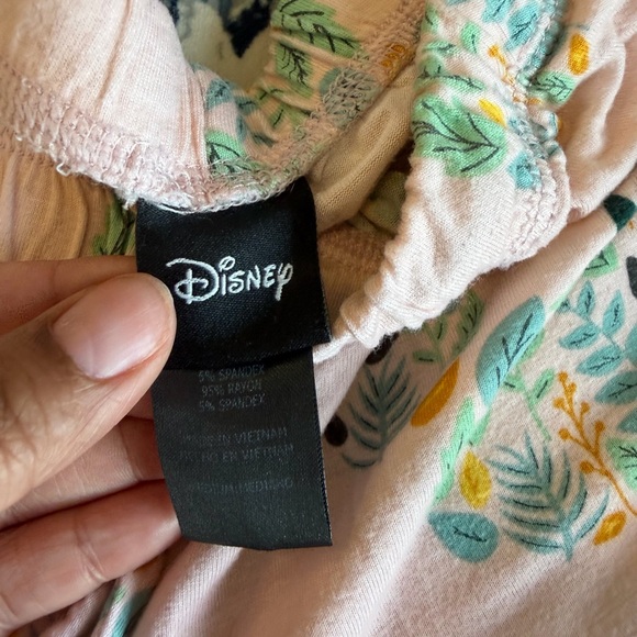Disney Hidden Mickey Mouse Nature Print Pink Capri Pajama Pants Women’s Size M - Picture 4 of 9